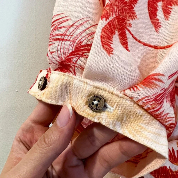 Agua Bendita Linea Linen Blend Tropical Beach V Neck Lightweight Romper S NWOT - Picture 3 of 9